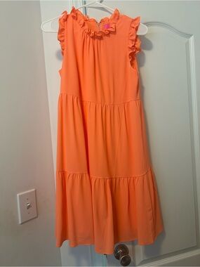 Lilly Pulitzer Sleeveless Ruffled Tiered Dress - Coral Orange